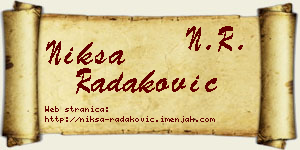 Nikša Radaković vizit kartica